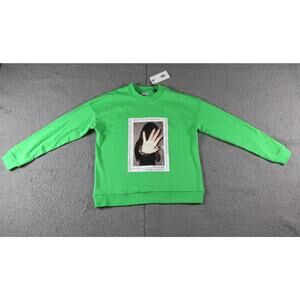 ZGY Zee Sweatshirt Oversized Womens Large Green Crew Neck Graphic Print New